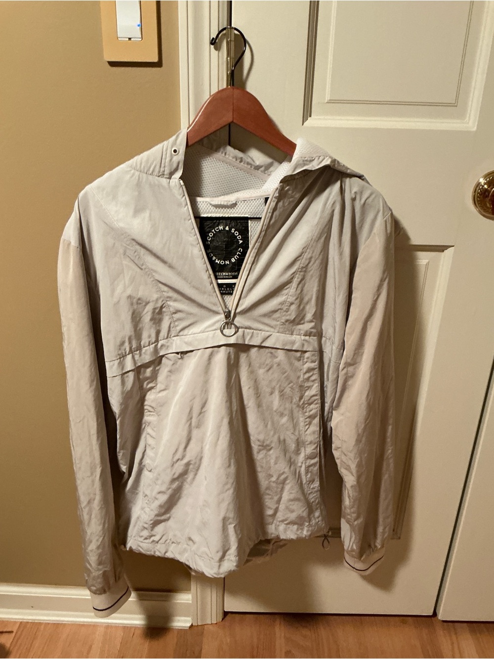 Scotch & Soda Light Gray Hooded Windbreaker Pullover